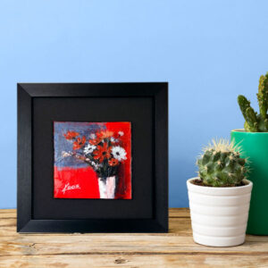 DAISIES IN RED Mini Painting
