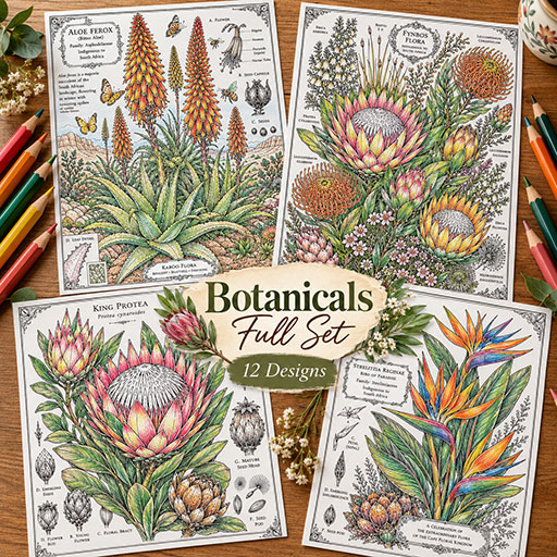 Botanical-Coloring-Collection-Flat-Lay